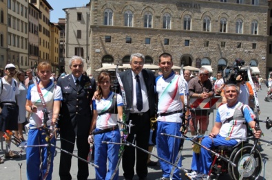 Gli azzurri in Piazza della Signoria