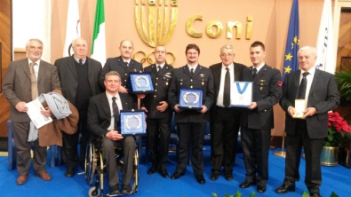 I premiati al Salone d'Onore con i dirigenti Federali