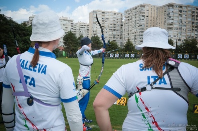 Le ragazze azzurre dell'arco olimpico sulla linea di tiro