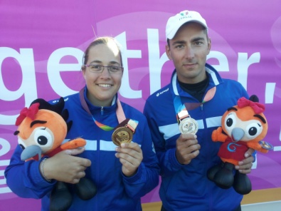 Nespoli e Sartori con le medaglie conquistate in Corea del Sud