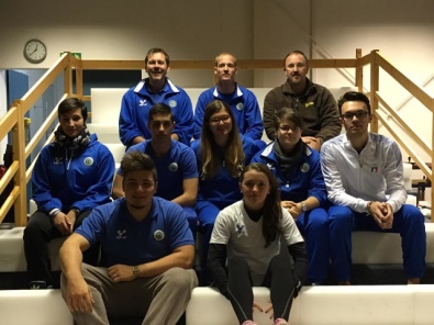 Gli azzurrini e i coach insieme ad Andreas Lorenz presso il Centro Beiter