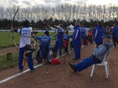 Gli azzurri durante i tiri di prova in Francia