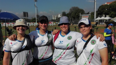La squadra femminile dell'arco olimpico durante gli Europei