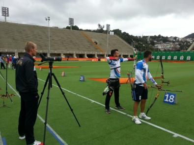 Pasqualucci durante l'allenamento pre-gara