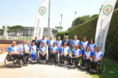 La Nazionale paralimpica il giorno della presentazione degli azzurri in partenza per Rio