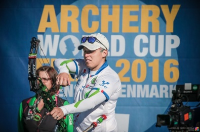 Marcella Tonioli alle finali di World Cup di Odense (foto a cura della World Archery)
