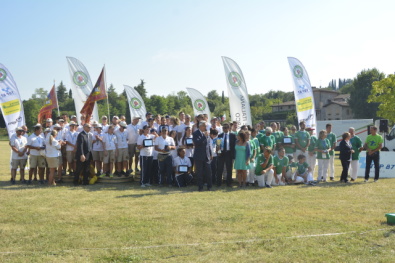 Il podio della Coppa Italia delle Regioni 2017. Oro Lazio, argento Veneto e bronzo Piemonte