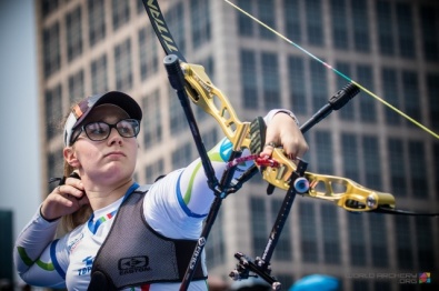 Vanessa Landi al tiro nella prima tappa di Coppa del Mondo