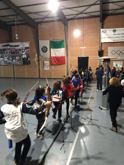 I giovani arcieri laziali nel reduno tecnico