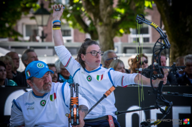 Alberto Simonelli e Maria nadrea Virgilio nella finale per il bronzo misto compound
