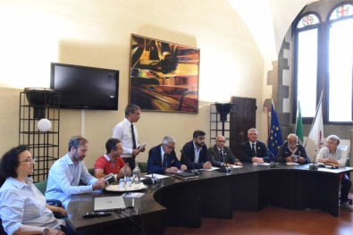 I RELATORI ALLA CONFERENZA STAMPA DEI TRICOLORI