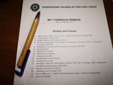 L'ordine del giorno del Consiglio Federale n.401