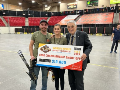 Elisa Roner a Las Vegas con il presidente Scarzella