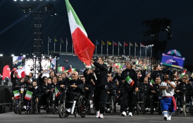 Gli azzurri alla cerimonia di apertura - Foto CIP/Bizzi